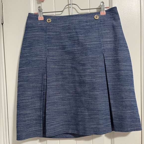 Size 10 Tommy Hilfiger blue and white pleated a line skirt - Picture 1 of 3